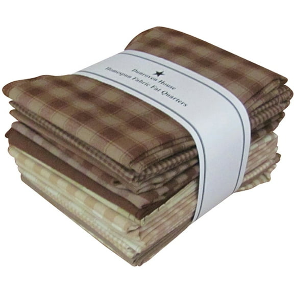 Dunroven House Fat Quarter Homespun Bundles, 18 in. x 21 in. Fat Quarters 12pcs-Brown/Natural