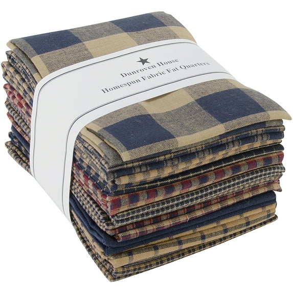 Dunroven House H100-200 Homespun 18 in. x 21 in. Fat Quarters 12pcs-Navy