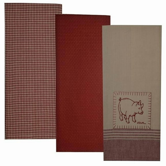 Dunroven House R850-100 Pig Farm Animal Applique Patch, Red - Set of 3