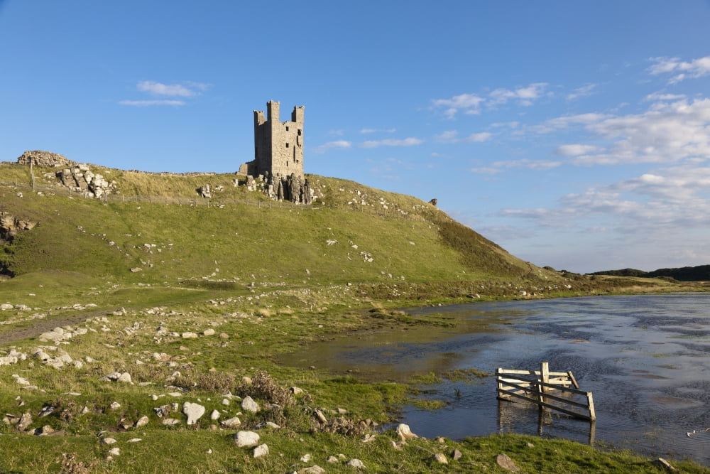Dunstanburgh Castle Northumberland England Canvas Art - John Short Design Pics (19 x 12)