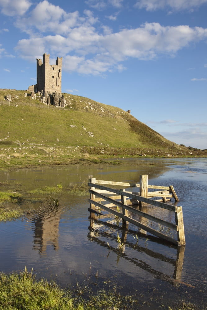 Dunstanburgh Castle Northumberland England Canvas Art - John Short Design Pics (24 x 38)