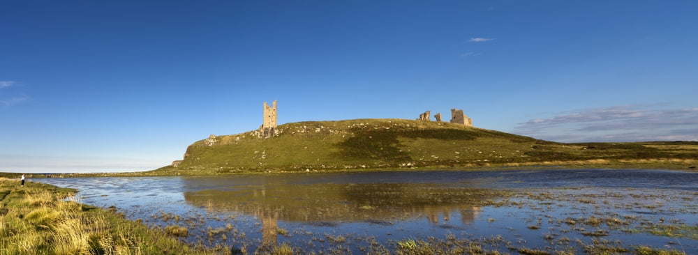 Dunstanburgh Castle Northumberland England Canvas Art - John Short Design Pics (44 x 16)