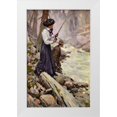 thumbnail image 1 of Dunton, William 22x32 White Modern Wood Framed Museum Art Print Titled - Lady Fishing from The Greater Power 1909, 1 of 4