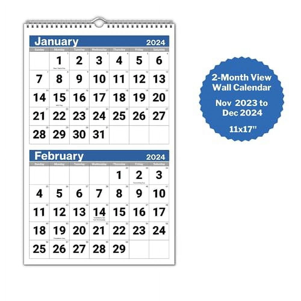 Dunwell 2Month Wall Calendar 2024, Use Nov 2023 to Dec 2024, Two