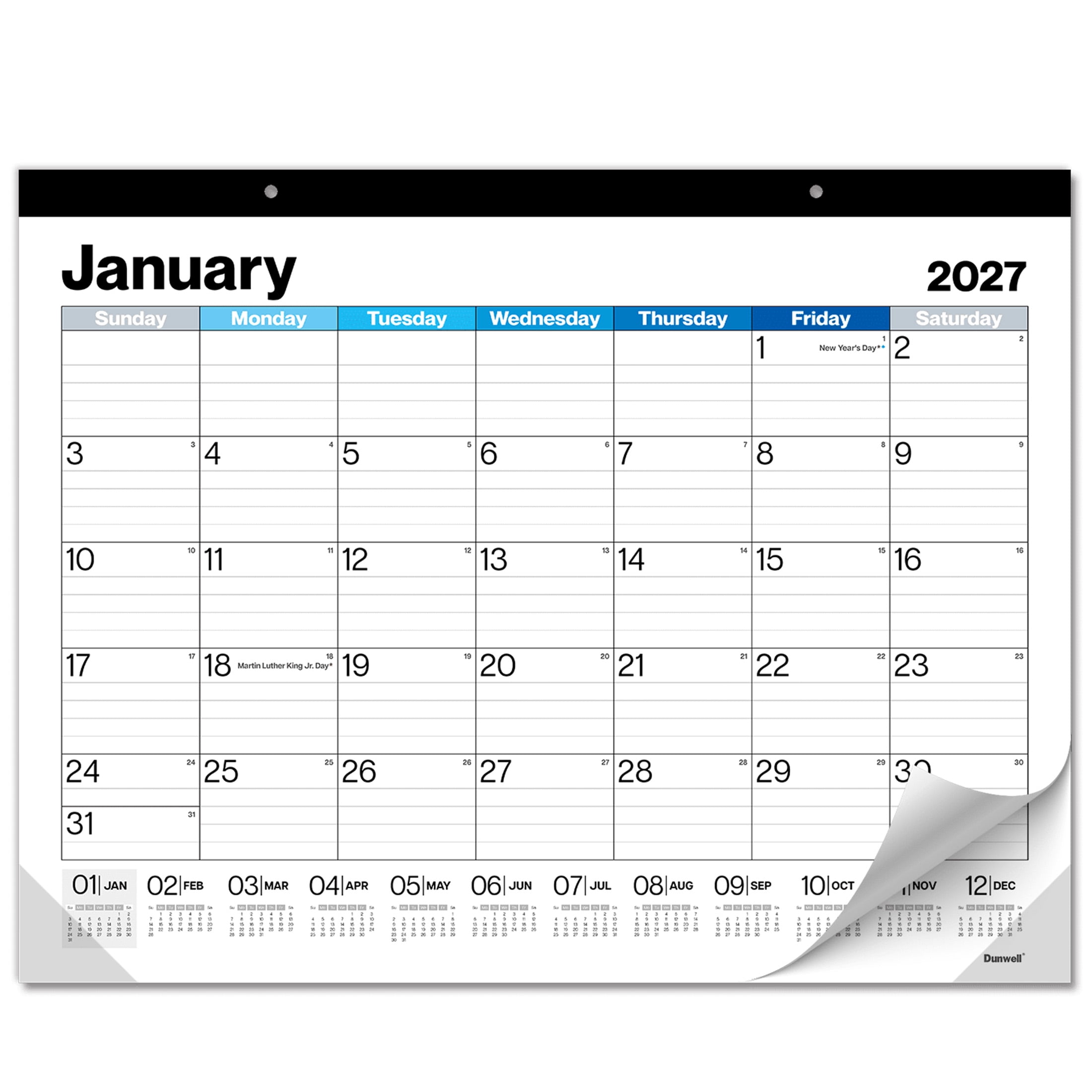 Snacking 2027 Dunwell 2027 Desk Calendar, 22x17, Blue Shades - Walmart.com