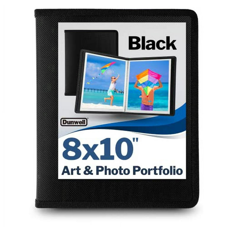 Dunwell 8x10 Photo Album Portfolio - (Black), 8 x 10 Photo Album, 24  Sleeves Display 48 Pages, for Photo Album Storage, School Photo Album 8x10,  Album