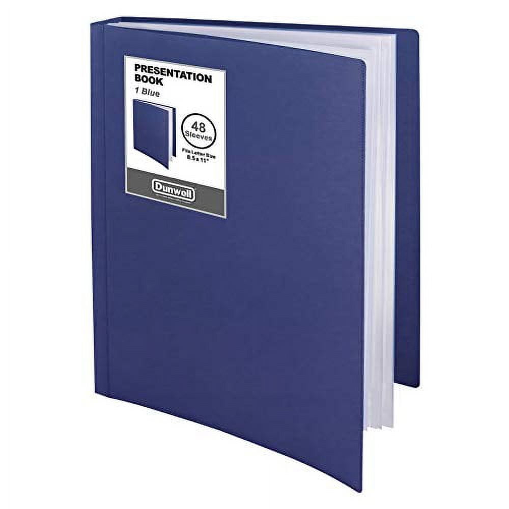 Dunwell Binder with Plastic Sleeves 48Pocket Presentation Book 8.5x11 Displays 96 Pages (Navy