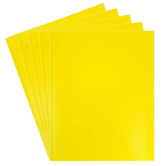 Dunwell Colored Plastic Folder With Pockets And Prongs (Assorted Colors 5 Pack) Colorful Folders With & School Folders With Fasteners