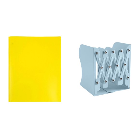 Dunwell Colored Plastic Folder With Pockets And Prongs Fasteners For Document Organization - Yellow