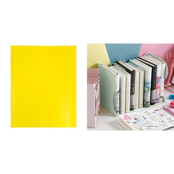 Dunwell Colored Plastic Folder With Pockets And Prongs Fasteners For Document Organization - Yellow