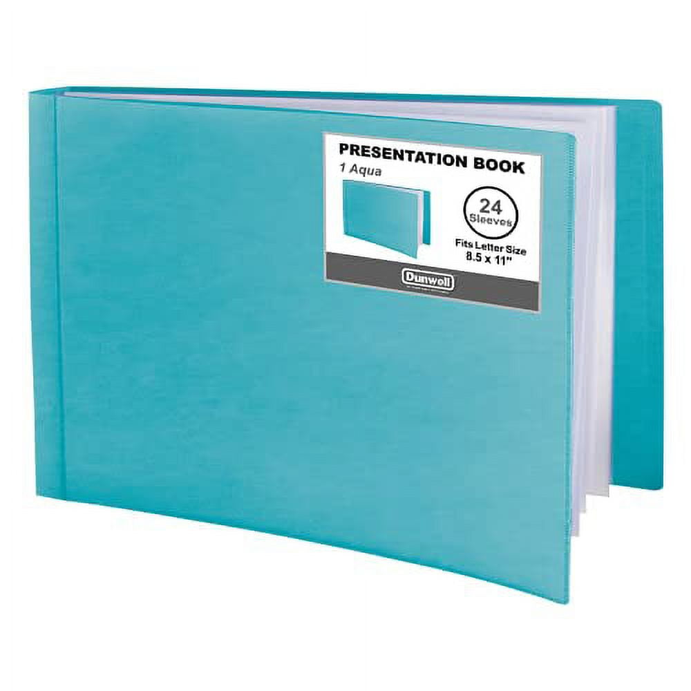 Dunwell 11x17 Portfolio Binder Folder (Aqua, Vertical) - Binder with  Plastic Sleeves and Poly Cover, Portfolio Presentation Book with 24 Binder