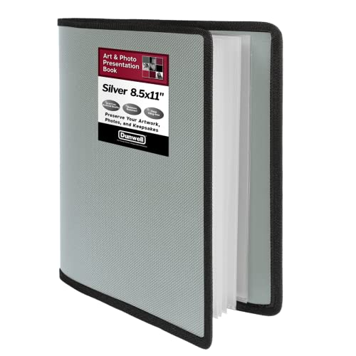 Dunwell Portfolio Folder for Artwork (Silver) 8.5 x 11 Binder Folder