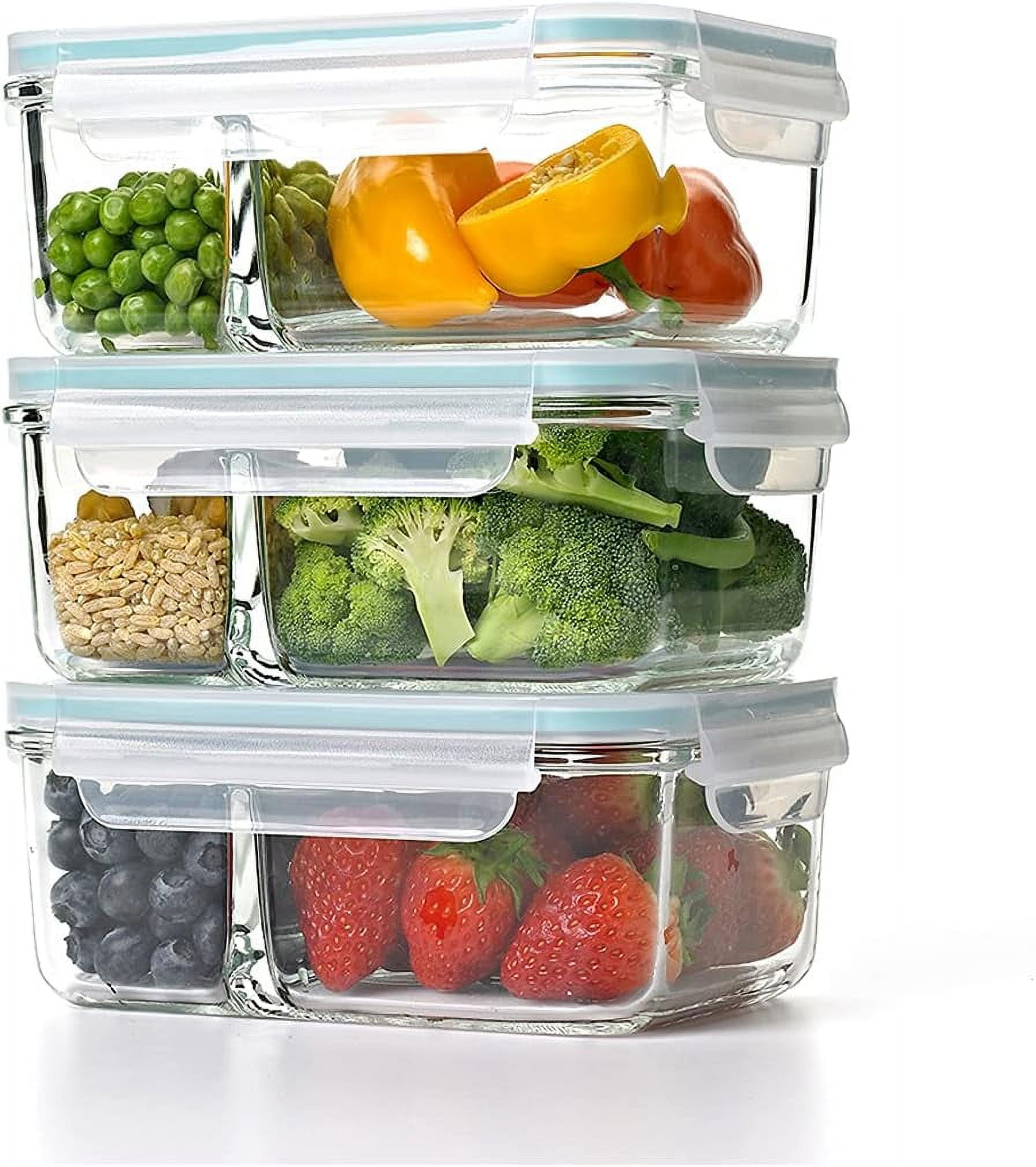 Duo 3 Piece Clear Tempered Glass Microwave, Dishwasher, zer, Divided