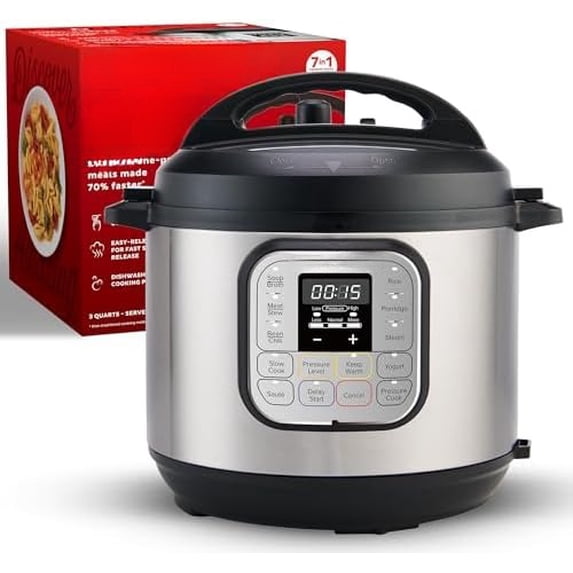 Duo 7-in-1 Mini Electric Pressure Cooker, Slow Rice Cooker, Steamer ...