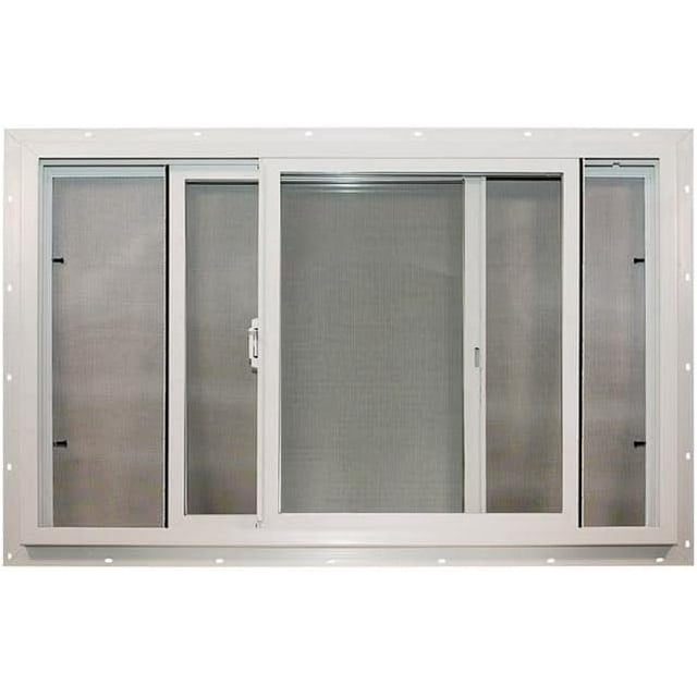 DuoCorp Agriclass Double Slide Vinyl Utility Window White Glass/Vinyl