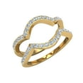 thumbnail image 1 of Duo Diamond Wedding Bands Matching To Round Diamond Intertwined Ring 14K Gold 0.45 Carat, 1 of 2