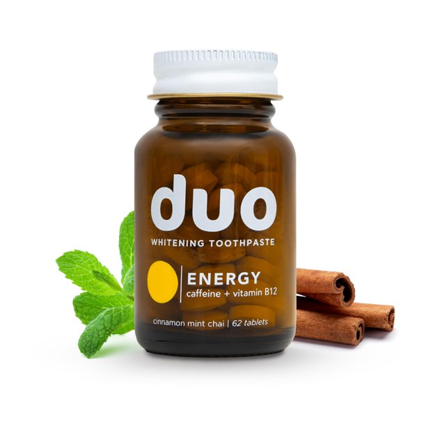 Duo Energy Support Whitening Toothpaste Tablets Caffeine + B12 w/Nano