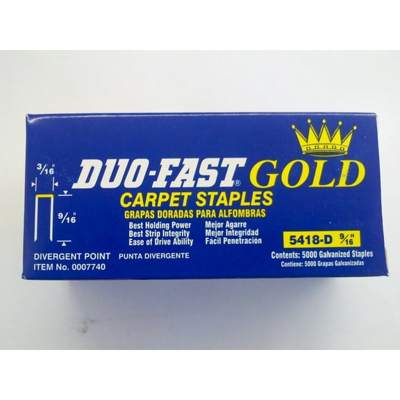 Duo Fast 5418D 3/16" Crown x 9/16" Staple 5,000/Box - Two Boxes