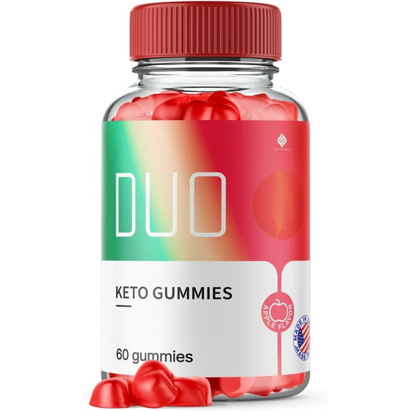 Duo Keto + ACV 1000mg Gummies Vitamin B12 Vitamin B6 Apple Cider Vinegar Gut and Digestion Health Buo Keto Gummy (60 Gummies)