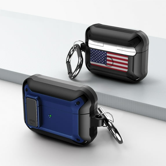Duo Shield Secure Lock Designed For Airpods Pro With Hook, Blue/Black