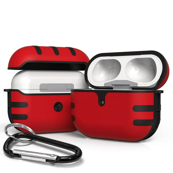 Duo Shield Slim Designed For Apple AirPods Pro case, Red/Black