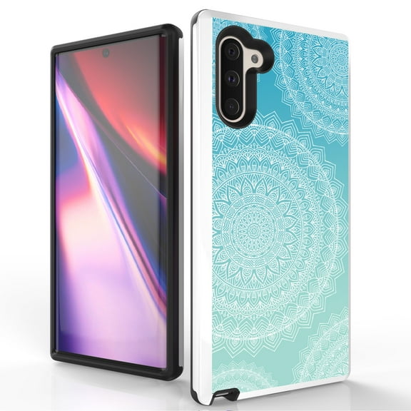 Duo Shield Slim Phone Case Suitable for Samsung Galaxy NOTE 10 - Turquoise Solar Graph