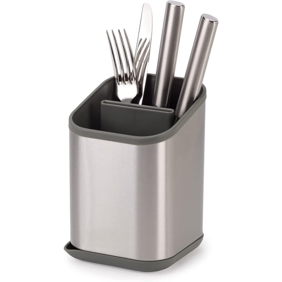 Duo Stainless Steel Silverware Flatware Drainer, Kitchen Utensil Organizer