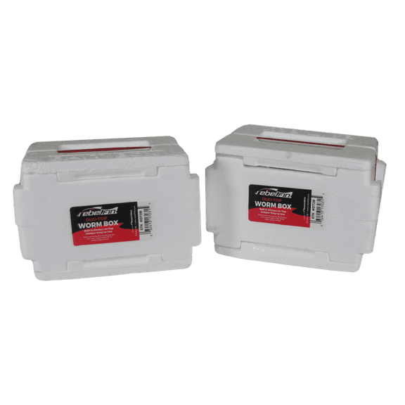 Duo-Top Worm Box - Live Bait container for Nightcrawler Red Worms - 2-Pack