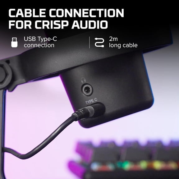 DuoCast RGB USB Condenser Microphone - Cardioid/Omnidirectional Polar Patterns, Pop Filter, Gain Control, Gaming, Streaming, Podcasts