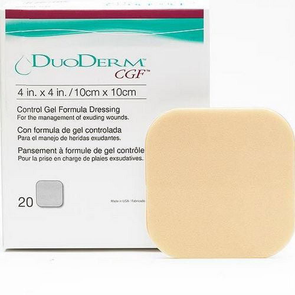 DuoDERM CGF Sterile Square Hydrocolloid Dressing, 4" x 4", 20 Count