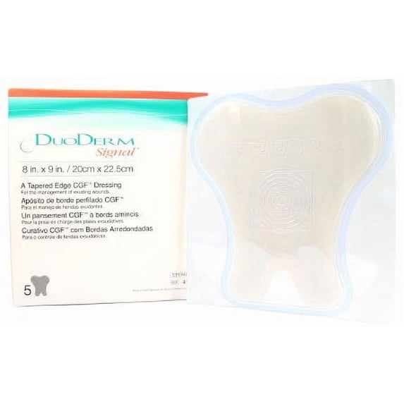 DuoDERM Signal Hydrocolloid Sacral Sterile Adhesive Bandage Box, 8 X 9 Inch, 5 Count