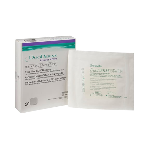 DuoDerm CGF Hydrocolloid Dressing Extra Thin, 3'' x 3'' Strip - 1 Count