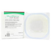 DuoDerm CGF Hydrocolloid Square Dressing with Adhesive Border - 2 1/2 x 2 1/2, Box of 5