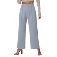 thumbnail image 1 of DuoJiaJ 2025 Women's Wide Leg Work Pants High Waist Business Casual Slacks Trousers Linen Casual Pants Women, 1 of 4