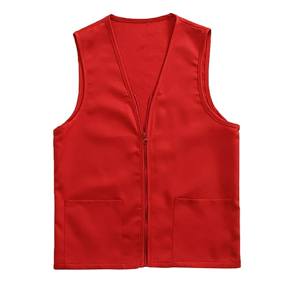 DuoJiaJ Adult Postulant Activity Vest Supermarket Vests Clerk Workwear Womens Warm Winter Coat Red XL