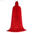 thumbnail image 1 of DuoJiaJ Adults Hooded Velvet Cape, Witch Cloak Party Dress Up Red Sizes M-3XL, 1 of 4