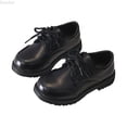 thumbnail image 1 of DuoJiaJ Boys Dress Shoes Classic Comfort Wingtip Lace Up Formal Shoes For Kids Stylish School Wedding Party Casual Wear Boys Non- Sports Shoes Size 1.5,Black, 1 of 4