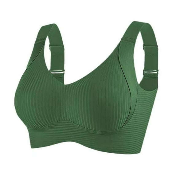 DuoJiaJ Bra for Women Wireless Everyday Bra with Adjustable Straps Green
