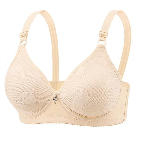 DuoJiaJ Breathable And Skin Friendly Thin Bra For Women Without Wires T-Shirt Bras Beige