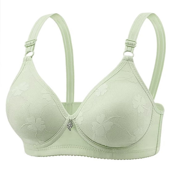 DuoJiaJ Breathable And Skin Friendly Thin Bra For Women Without Wires T-Shirt Bras Green