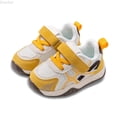 thumbnail image 1 of DuoJiaJ Breathable Mesh Sneakers For Toddlers First Walking Steps Lightweight Flexible Sole Support Medium Width Boys Girls Play Sneakers Size 7.5,Yellow, 1 of 5