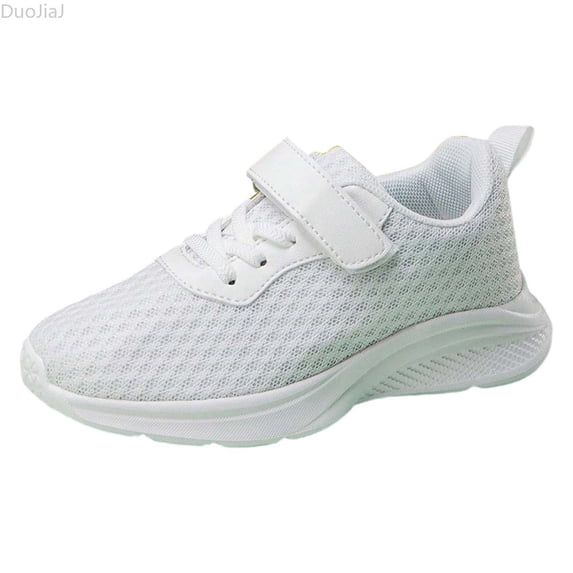DuoJiaJ Breathable Mesh Sneakers For Boys Lightweight Comfortable Running Shoes Non Sole Durable Casual Athletic Footwear For Kids All Season Boys Non- Sports Shoes Size 2,White