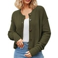 thumbnail image 1 of DuoJiaJ Cardigan Sweaters For Women Long Sleeve Button Down Loose Lightweight Short Cardigan Crewneck Sweater Green XL, 1 of 4