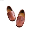 thumbnail image 1 of DuoJiaJ Children Casual Shoes For Boys And Girls Flat Bottom Lightweight Soft Comfortable Solid Color Slip On Style Toddler Sneakers Size 11 M,Brown, 1 of 5