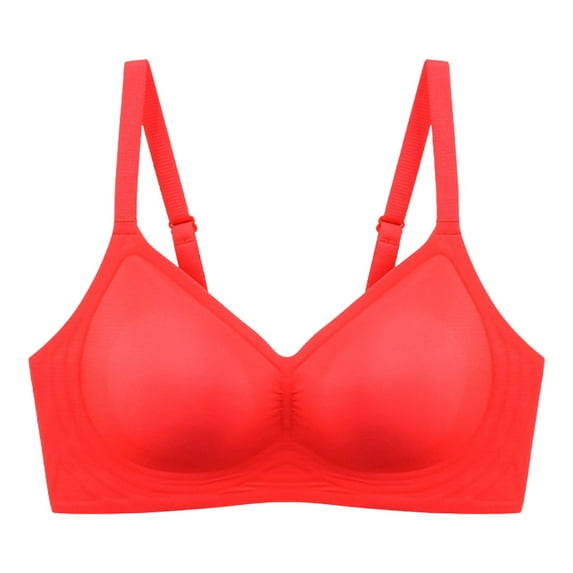 DuoJiaJ Comfortable Seamless Full Coverage Bra For Women Wireless Bras With Soft Support Regular And Plus Size Wireless Bras Red