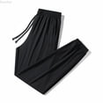 thumbnail image 1 of DuoJiaJ Cool Ice Silk Sweatpants Super Stretch Pants Men's And Women's Casual Jogging Sweatpants Women's Lounge Pants Black XXXXL, 1 of 3