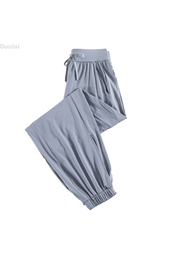 Cool Ice Silk Sweatpants Super Stretch Pants Men's And Women's Casual Jogging Sweatpants Women's Lounge Pants Gray L