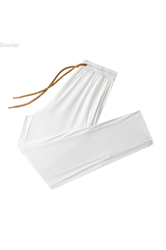 Cool Ice Silk Sweatpants Super Stretch Pants Men's And Women's Casual Jogging Sweatpants Women's Lounge Pants White XL