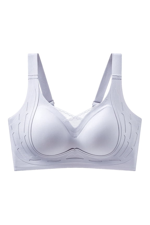 Cup Bra For Big Breasts Soft Support No Rims Push Up Bra Wireless Bras Purple
