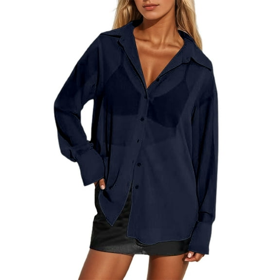 DuoJiaJ Fashion Women's Casual Shirts With Sheer Mesh Details For Year Round Styling Perfectly Paired With Jeans Women's Short Sleeve Shirts Black XXL